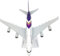 DAGIJIRD 1/400 Modellflugzeug Thailand A380 Deko Flugzeug Modell mit Ständer für Sammler