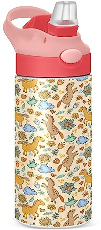 El Unicornio Botella de Agua Acero Inoxidable Beber Térmica con Pajita para Niños Niñas