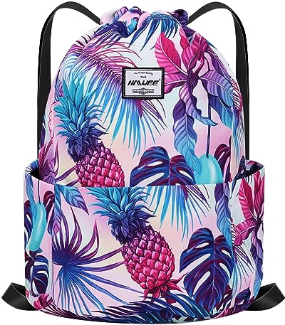 Wasserdicht Kordelzug Rucksack mit Innentasche Groß Turnbeutel Kordelzu | Tagesrucksack Tunnelzug Tasche Sporttasche Unisex für Frauen Männer Reise Alltag Outdoor Yoga Schule Strand Schwimmen
