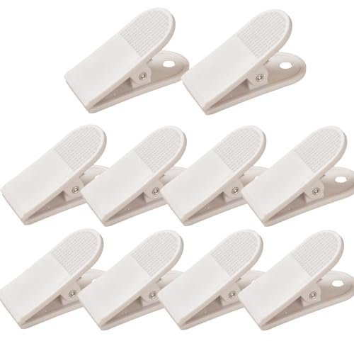 Büroklammern Kunststoff, 58mm Große Scharnier Klammern Briefklemmer, Bulldogge Binder Clips für Büros Küche Hause, 10er Pack WEIß