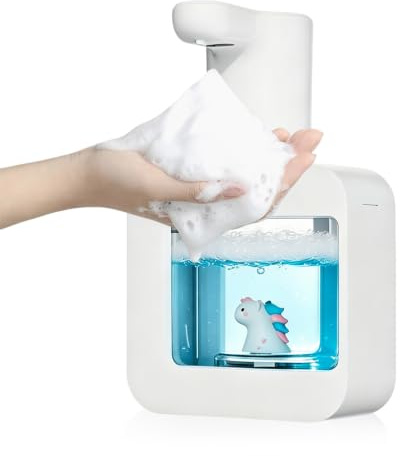 Cyrank Automatischer Sensor Seifenspender, Automatischer Seifenspender für Kinder, Niedlicher, Berührungsloser Handseifenspender Für Kinder, Cartoon-Haustier, Wasserdichter Intelligenter(Weiß)