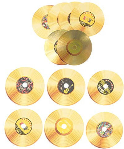 Housoutil 36 Vintage-Tapete Vinyl-Schallplatten-Pinnwand-Ausschnitte Ornament Vintage- Wanddekorationen im Außenbereich -Party-Wall-Angebote Aluminiumfolie schmücken CD