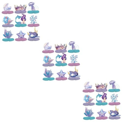 UPKOCH 27pcs Mermaid Honeycomb under The Sea Decor for Birthday Parties Easy Assembly Non-toxic