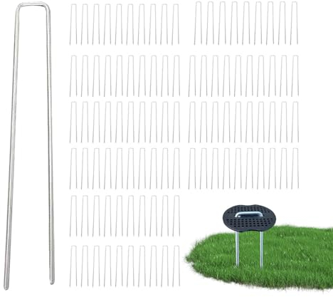 Zuasdvnk Gartendichtung,Gartensicherungsstifte - Gartenklammer-Pufferscheibe - U-förmige Nägel zur Sicherung von Rasennägeln für Planen, Campingzelte, Gartenzäune, Drahtgeflecht