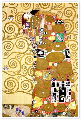 L'Arbre de vie (L'accomplissement) Poster de Gustav Klimt 20 x 30 cm Jaune Tableaux Décoration murale