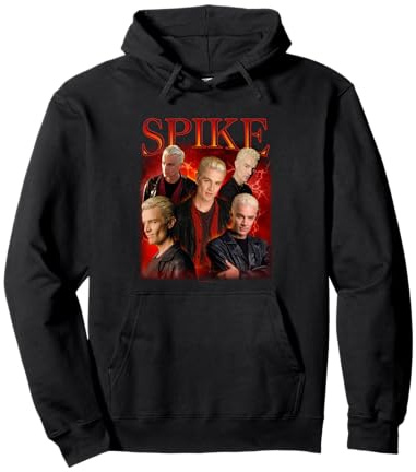 Buffy The Vampire Slayer Iconic Spike 90's Collage Poster Pullover Hoodie