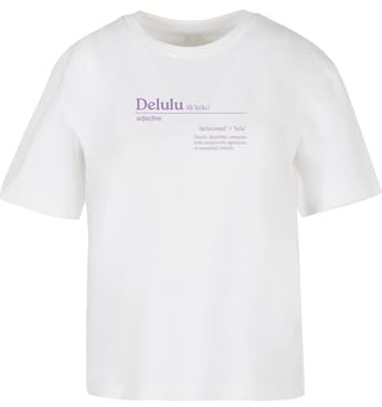 Miss Tee Damen Delulu Definition Tee White, XS