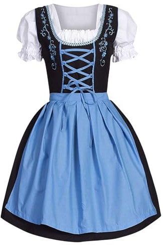 Cocila Blitzangebote des Tages Heute Befristet Damen Midi Dirndl Elegante Oktoberfest Damen Outfit Trachtenrock Schwarz Modernes Dirndl Damen Dirndl Langer Oberkoerper Danenkleidung Sale Sale