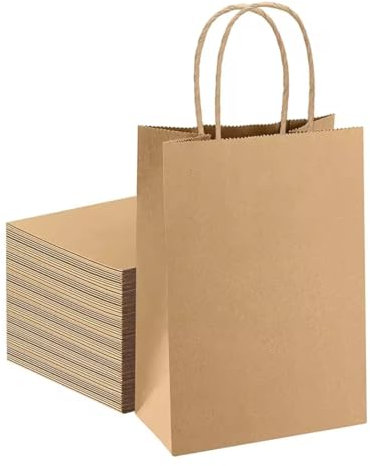 Sac en papier KRAFT avec Poignées Dimensions : 210 x 110 x (h) 270 mm (50)