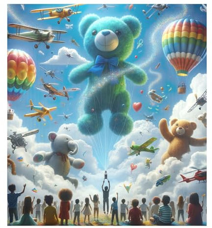 Bear Ballon Sky Dishwasher Magnetic Cover Refrigerator Washing Machine Door Cover Cute Farmhouse Décor, 26H x 23W Inches