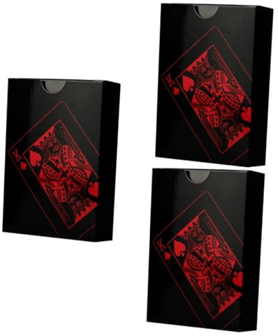 VICASKY 3sätze wasserdichte PVC Spielkarten Poker-kartenspiel Rot Für Unterhaltsame Spielabende Mit Familie Und Freunden Für Langlebigen Spielspaß
