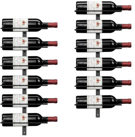 Casier à vin Mural - Casier à vin Mural pour 12 Bouteilles - Casier à vin Mural en métal pour Bouteilles de vin, Liqueur, Champagne, Support de Rangement Robuste pour la Maison, Le Bar