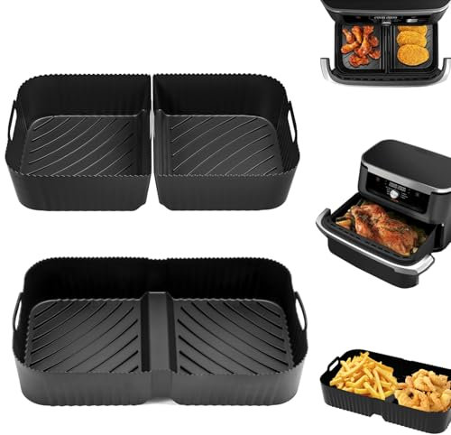 Reusable Air Fryer Liners for Instant VersaZone 8.5L, 3PCS Air Fryer Silicone Liners Reusable Air Fryer Inserts, Air Fryer Accessories Compatible with Instant VersaZone Dual Air Fryer 8.5L