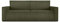 Konsimo Napi Sofa - Schlafsofa - Sofa mit Schlaffunktion - Schlafsofa mit Bettkasten - Couch - Couch mit Schlaffunktion - Sofabett mit abnehmbaren Kissen - Bettsofa - 228 cm - Olive