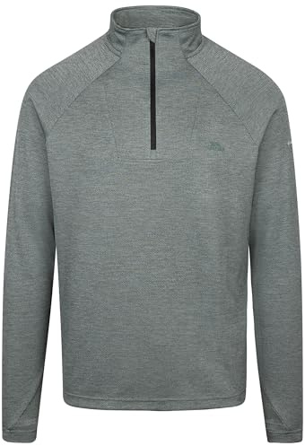 Trespass Mens Long Sleeve T-Shirt Valin Green Willow Marl in Size - XXL