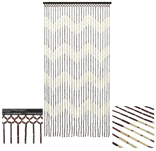 Wooden Beaded Door Curtain Bamboo Fly Insect String Blind Screen Doorways Window Home Decoration Panel Room Divider