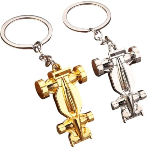2 Pezzi Portachiavi per auto in metallo, accessori per chiavi, Regali per gli appassionati di corse, auto e Formula 1,Regalo di Natale, Pasqua, compleanno, effetto cromato, robusto portachiavi