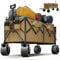 Devoko 332L Bollerwagen Faltbar Sackkarre Klappbar 200KG Belastbar Faltbarer Bollerwagen mit Bremse, Handwagen mit Verstellbarem Griff, Transportwagen Klappbar für Strand Camping Einkauf, Yellow
