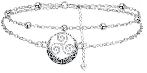Arrebol Keltische Knoten Armband Damen Silber 925 Keltisches Motiv Armbänder Original Schmuck für Frauen Freunde Ehefrau,Verstellbarer [16+4cm]