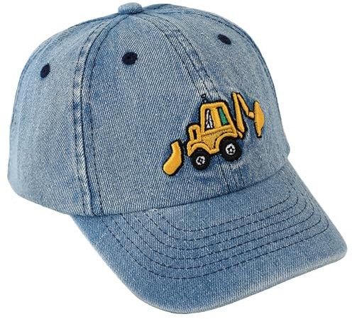 SEAUR Kappe Kinder Bagger Basecap Jungen Mädchen 3-8 Jahre Verstellbar Baseballkappe Baumwolle Denim Baseball Cap Kleinkind Cappy Kappi 52-54CM