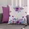 PETTI Artigiani Italiani - Coppia di Federe Cuscino 40x40 cm in Microfibra, Cuscini Arredo Camera da Letto, Divano, Salotto, Set 2 Fodere Copricuscino, Federa Floreale Viola, 100% Made in Italy