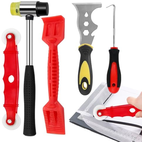 Fensterglas Werkzeugsatz, Fensterreinigungswerkzeuge Doppelköpfe Hammer Spachtel, 5-teiliges Home Verbesserung Zubehör Für Installation Reparatur Kitt Arbeit Renovierung