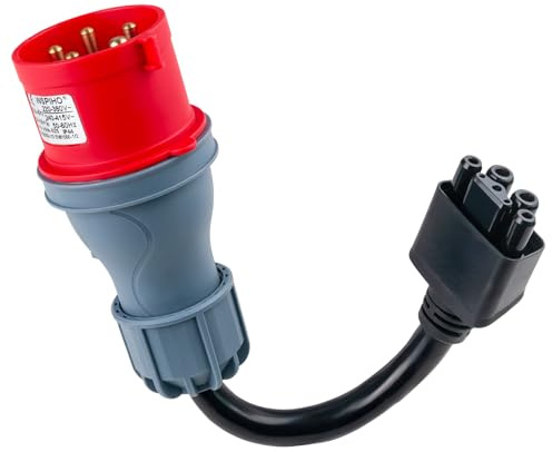 WSPIHO CEE Adapter 5 Pin 32A, 0,3 m Tragbares CEE Verlängerungskabel, kompatibel mit Tesla Mobile Connector Gen 2 für EV-Ladegeräte