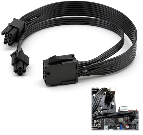 Zerabidpro CPU 8-polig auf CPU 8-polig + 4-polig Motherboard Stromverlängerungskabel, ATX Stromkabel, EPS 12V, Flexibles Flachkabel für optimale Luftzirkulation, 27.5 cm Länge
