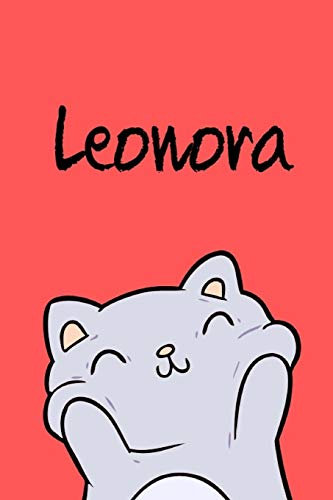 Leonora: DIN A5 • 110 Blanko Seiten • Mein Malbuch • Personalisierter Kalender • Vornamen • Schönes Notizbuch • Notizblock Rot • Kinderbuch • Jugendbuch • Organizer • Malblock mit Namen