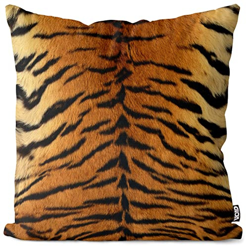 VOID Tigerfellmuster Rücken Kissenbezug Kissenhülle Outdoor Indoor Druck Tigerfell Tiger, Kissen Größe:40 x 40 cm