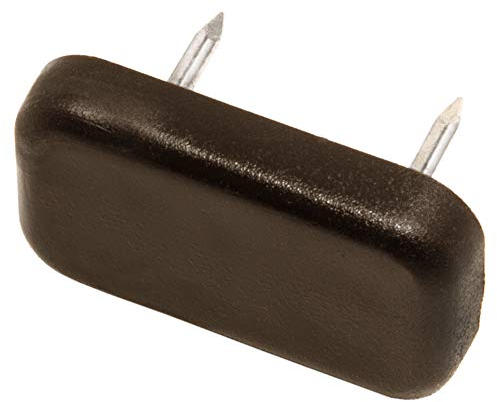 Adsamm® / 16 x Kunststoffgleiter mit 2-Nägel / Braun / 18x30 mm / rechteckig / Möbelgleiter mit Nagel / Möbel- und Bodengleiter
