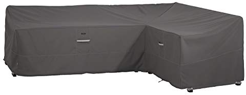 Classic Accessories Ravenna Eckcouch Schutzhülle, Abdeckung Gartenmöbel, Abdeckung aus Reißfestem Material mit Belüftungsöffnungen, Alle Wetterbedingungen, Sofa Cover, Taupe (264/210 x 81 x 78 cm)