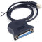 USB a 25 pines DB25 Cable de impresora paralelo Adaptador de cable convertidor PC LPT negro