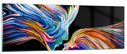 ARTTOR Bilder auf Glas 90x30cm Wandbild Glasdruck Abstrakt Menschen - 3709