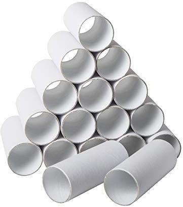 30 Stück Bastelrollen – runde Pappröhren – Pappröhren zum Basteln – Bastelröhren – Papierröhren zum Basteln – 4,9 x 9,9 cm – Weiß