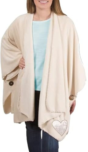 Pavilion Gift Company Forever Friend-One Size Fits Most Cream Blanket Shawl, 50x30, Cream, 50x30