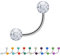 Treuheld® | 1.2mm x 12mm Piercing Banane | 3mm Kristall Kugeln | Klar - Transparent |Chirurgenstahl | Silber | Bauchnabelpiercing Nippelpiercing