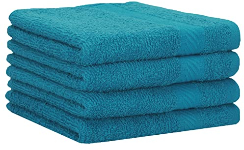Betz Palermo Duschtücher – 4X Duschtuch aus 100% Baumwolle - Badetuch – Saunatuch –Liegetuch - 70 x 140 cm Farbe Petrol