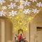 RNSSEZ Christmas Tree Toppers Decorations with LED Rotating Snowflake Projector, 3D Golden Glitter Star Tree Topper Starry Night Light for Xmas Tree Decoration (Golden Star Tree Toppers)