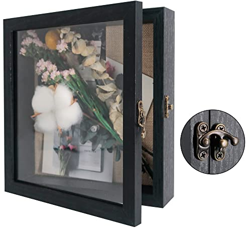 GraduatePro 3D bilderrahmen 20x20 zum befüllen schaukasten Wand für Schwarz Objektrahmen Hochzeit Box Deko Oder Schreibtisch