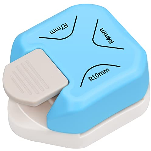iYinJuan Punzone angolare 3-in-1, per carta, R 4/7/10 mm, punzone rotondo in metallo e plastica, taglio ad angolo rotondo, utensili di progetto fai da te, scrapbook, produzione di carte