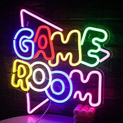Gamerneon Game Room Neon Signs Colorful LED Neon Lights for Wall Decor USB Neon Lights for Teen Game Zone Party Decor Bedroom Gaming Wall Playstation Lightup Signs Video Game Battle Station Wall Signs