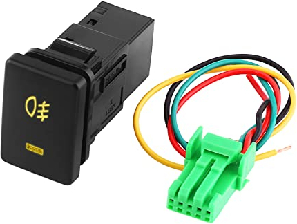 schalter nebelschlussleuchte Nebelscheinwerferschalter,DC 12V 4 Draht Auto Nebelscheinwerfer Schalter Nebelscheinwerfer Ein-Aus-Taste für gelbe Anzeige schalter nebelscheinwerfer