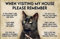 Vintage Wall Poster Metal Plaque Funny Cat Poster When Visiting My House Please Remember Metal Sign Retro Wall Decor for Home Cafes Office Store Pubs Club Sign Gift 6x8 Inch Inch Plaque Tin Sign