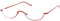 JYCCH Halbrahmen-Lesebrille aus Metall für Männer und Frauen, Federscharnier-Computerlesebrille, halbmondförmige Lesebrille, Dioptrie 1,0-3,5 (Color : Grey, Size : 1.0 x) (Red 1.5 x)