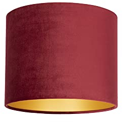 Uniqq Lampenschirm Velours rot Ø 40 cm - 30 cm hoch