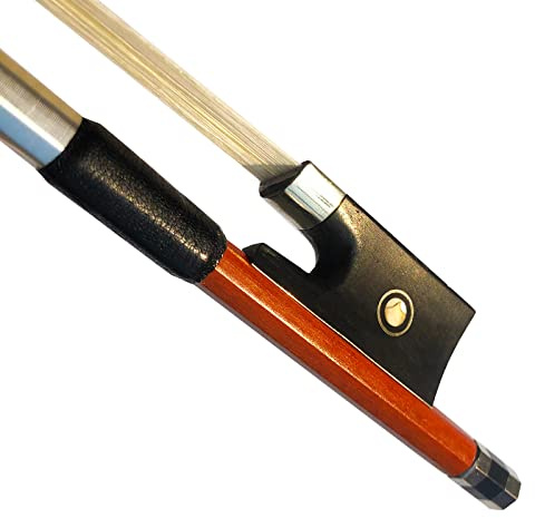 WinsterBow Brazilwood Ebony Violin Viola Cello Bow Full Size Ebony Frog with Natural Horsehair (Violin bow 4/4)