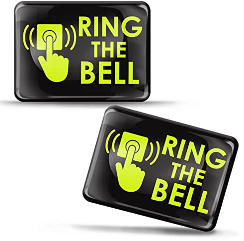 SkinoEu 2 x 3D gel Adesivi Informazione Notifica Segnale Informativo Suonare il Campanello Ring the Bell Segnaletica Simbolo per Uscita Porta Parete KS 60