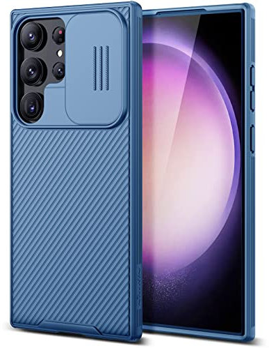 Nillkin for Samsung Galaxy S23 Ultra Case [Slide Camera Cover], Hard PC shockproof Anti-slip slim protective case for S23 Ultra(dark blue)