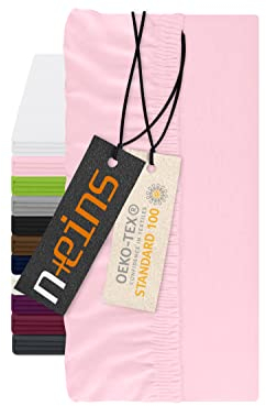 npluseins Spannbettlaken für Topper - Spannbetttuch aus 100% Baumwolle 1598.2327, ca. 180-200 x 200 cm, rosa